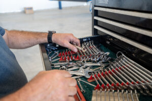 Close up shot of mechanic tools